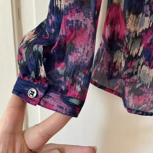 Isabel Marant Etoile Maria Brushstrokes Blouse Abstract Floral Print Cotton Top