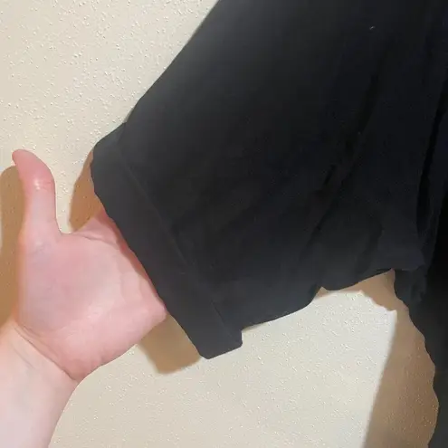 Nation Ltd 2X Black Gauze Rolled Sleeve Boyfriend Shirt Top Blouse Lightweight