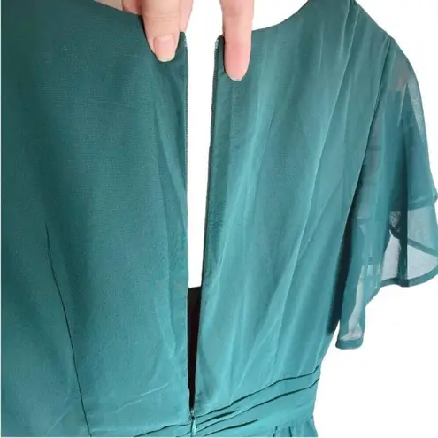 Showpo | August Emerald Green Flutter Sleeve Empire Maxi Dress Size 6 | NWT