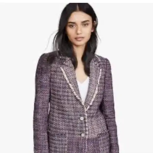 Rebecca Taylor Blanket Woven Tweed Jacket Blazer Size 2