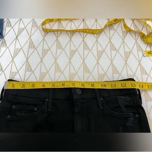 MOTHER NWT Looker Ankle Frey Distressed Black 5 Pocket Denim Jeans Size 24 Gray