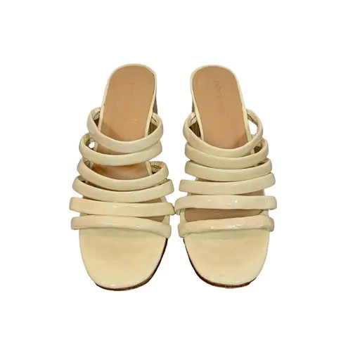 Paloma Wool Maria Sandal Off White Patent Leather Sculptural Heel 38 PLEASE READ Tan Size 8