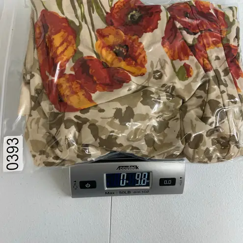 Blair Vintage women's beige floral v-neck loose relaxed zip ankle modest dress