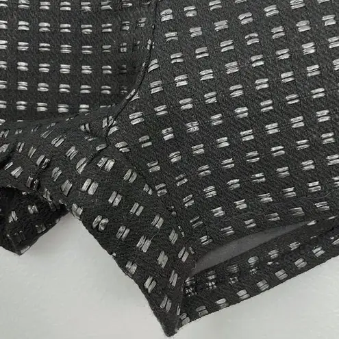 Very J New Shiny Stitch Textured Weave Shorts Black