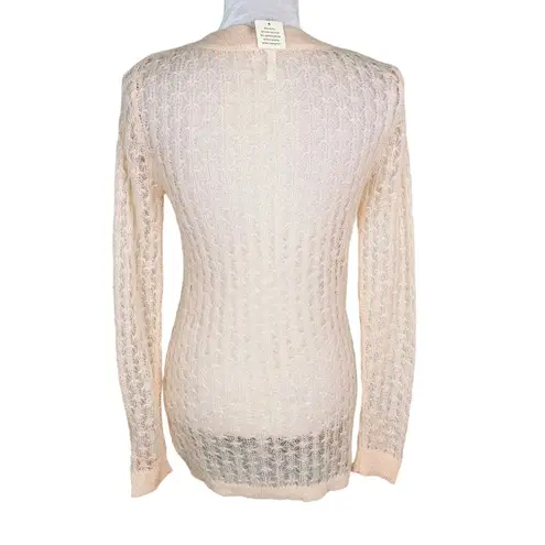 Frenchi Nordstrom Sweater M Peach Pink Blush Pointelle New Size M