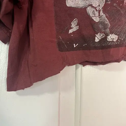 Vintage 1997 Tour Rage Against The Machine GIANT Band Tee Shirt Maroon Crop Raw Size L