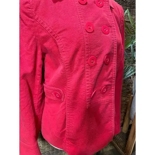 The Loft Double Button Breasted Jacket/Blazer Long Sleeve Red L Red Size L