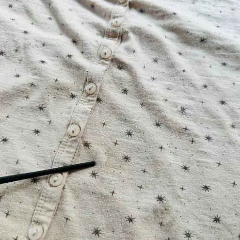 Rylee + Cru Dress Babydoll Tan Star Motif Size Small Casual Maternity Cotton Size M