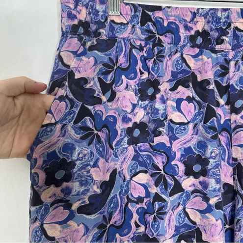 Marine layer Allison Trouser Wide Leg in Violet Watercolor Size XL - Image 6