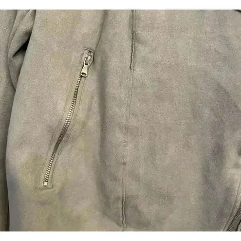 BLANKNYC Faux Suede Moto Bomber Jacket Vapor Nordstrom Grey Women’s SZ S Gray