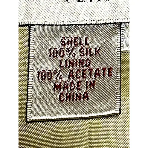 Papell Petites Vintage 90s 8P Sage Green Silk Beaded Skirt Suit Mother Bride