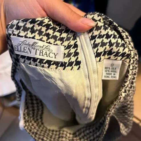 Ellen Tracy Vintage Houndstooth Silk Skirt
