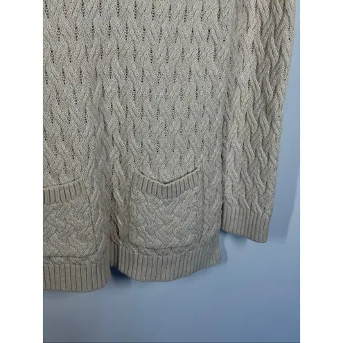 Jeanne pierre 005 --- Cable-Knit Fisherman Tunic Sweater 100% Cotton Size Small