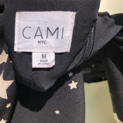 Cami NYC  Medium Cami Tank Top White Blouse Sleeveless Black Star Print The Ellie