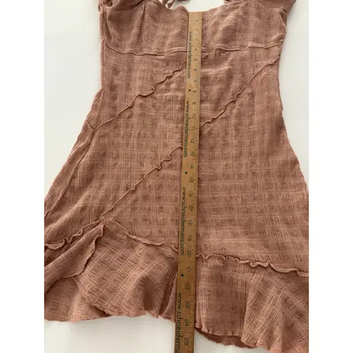 Free People  Mini Dress Ruffle Size S Clay Free Est Endless Summer Elle Festival