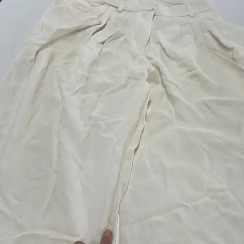 Co Pants Womens 8 White Draped Pocket Trousers High Rise Pleated