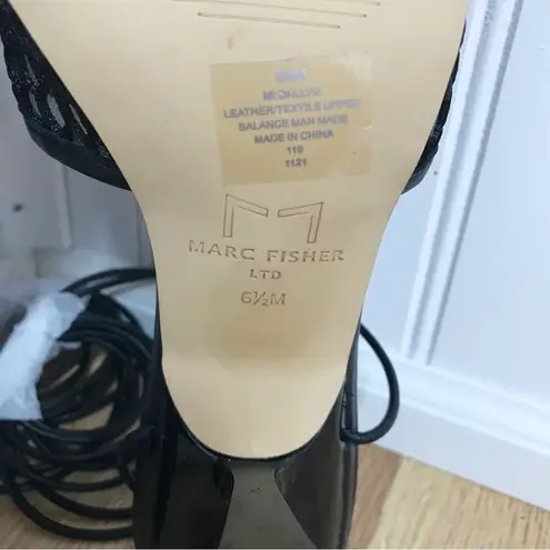 Marc Fisher  Dallyn Ankle Tie Strap Sandal Heel Square‎ Toe Black Size 6.5 New - Image 14