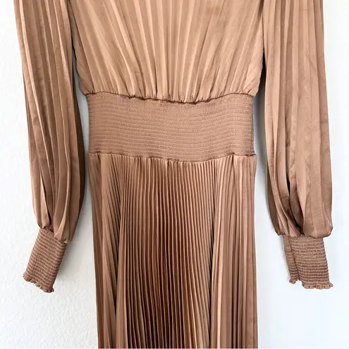 ALC Frank NWOT A.L.C. Leah II Pleated Maxi Dress in Toffee Brown