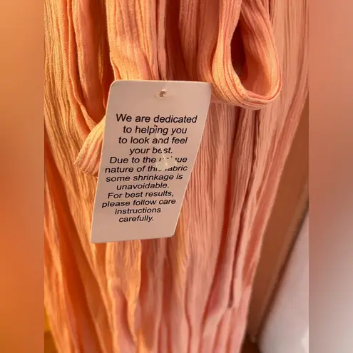 NWT Roaman’s Wrap Maxi Dress Lace Sleeves Size 12W Blush Pink