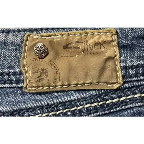 Silver Jeans Women’s Silver Suki Surplus Jeans Size W29/L30 Button Pocket Flap Thick‎ Stitch