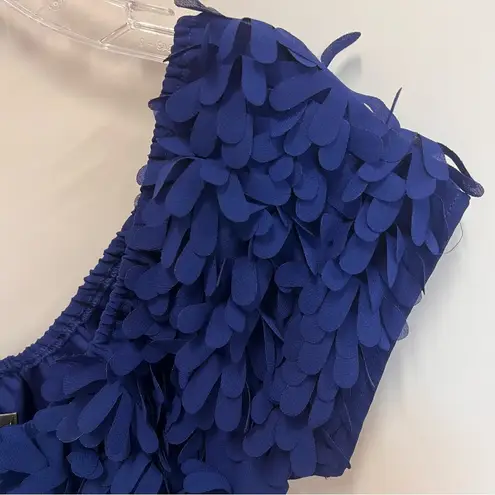 Gracia 3D blue petal dress with side zip closure size medium