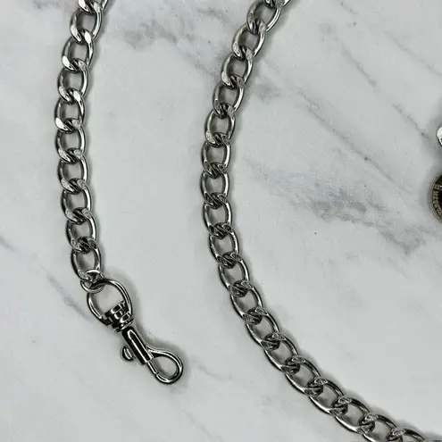 Silver Tone Chain Belt Coin Charm Y2K Body Chain Size Small (S) ✨