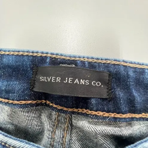 Silver Jeans Co. Jeans Womens 24 Mazy Skinny High Rise Distressed Raw Hem Denim Blue