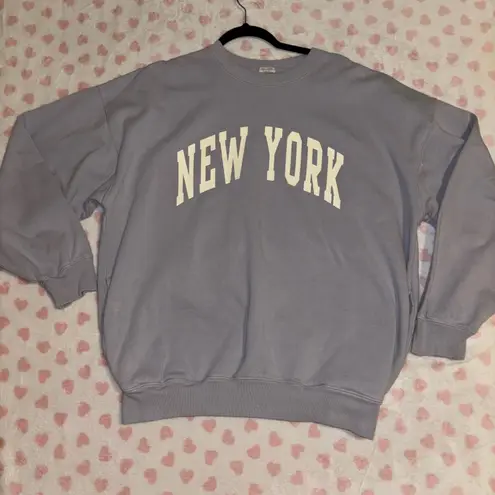 Brandy Melville Rare  John galt blue New York crewneck sweatshirt oversized