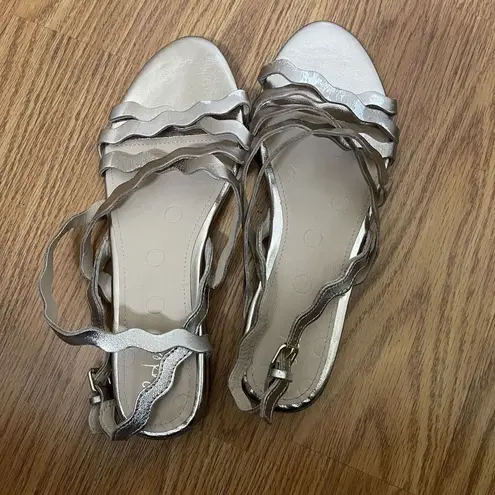 BODEN Champagne gold metallic zig zag strappy sandals size EU 40 Gold