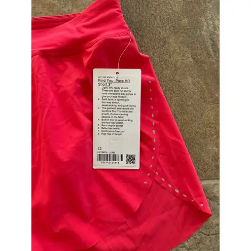 Lululemon  Find Your Pace High-Rise Lined Short 3" Love Red Size 12