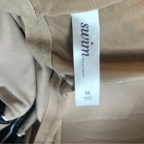 Cacique Swim Black White Palm One Piece Swimsuit 18 Cut~Out Padded Bra Summer