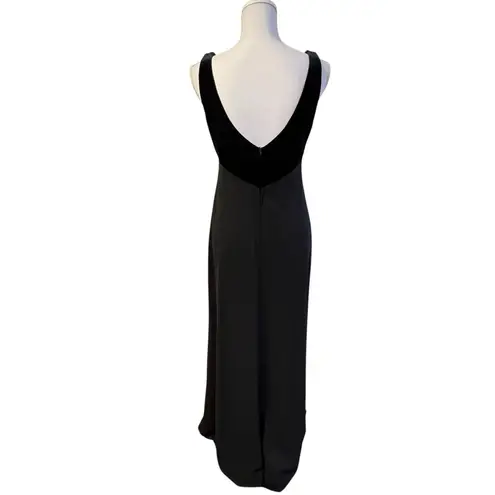 Vtg Niki By Niki Livas Y2K Maxi Evening Dress Sz 8Velvet Top Whimsigoth 90s HOCO Black