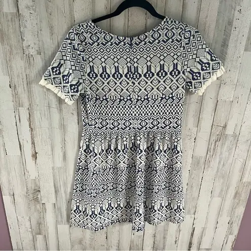 Isani For Target Blue Geometric Patterned Fit & Flare Dress