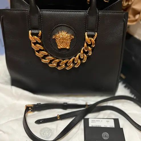 Versace  La Medusa Medium Bag Black+Gold