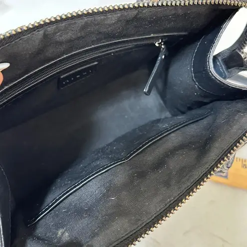 Milly Top Handle Patent Leather Ombré Gray Teal Black Purse w/crossbody strap