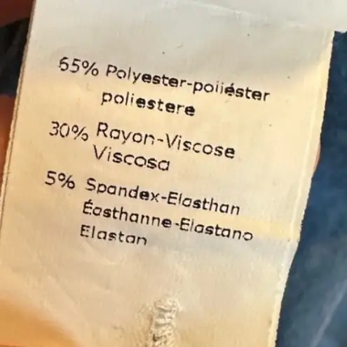 Womens Blue Casual Dress Short Sleeve Button Up Tie Waist Lightweight Size Large