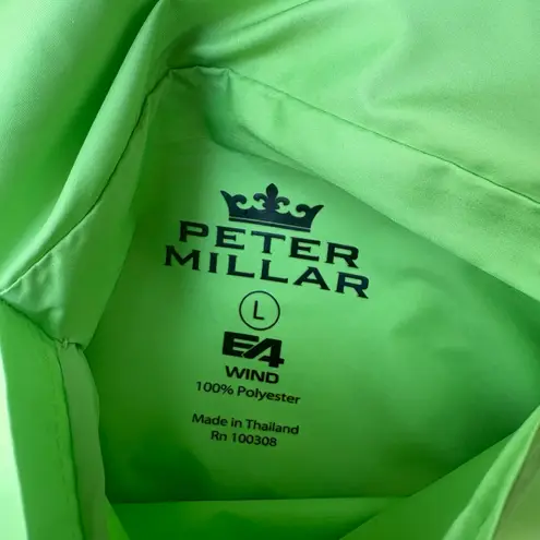 Peter Millar Vest Sz L E4 Wind Performance Golf Green Floral Reversible Full Zip