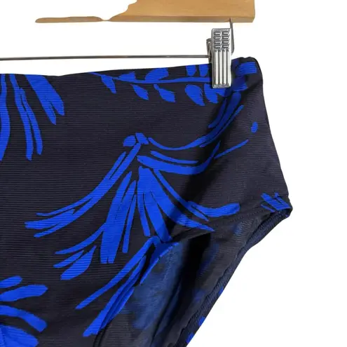 Sea Level Tradewind Night Sky High Waist Floral Print Bikini Swimsuit Bottoms 8 Blue