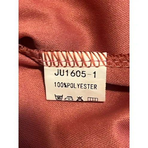 36.5 36 Point 5 Romper Womens S Pink Brown Short Bell Sleeve Tie Waist Zip Satin