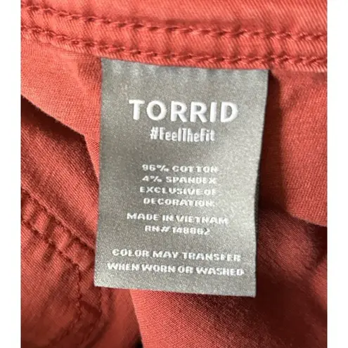 Torrid *2- Pants Womens Plus Sizze 20 Rust Khaki Cargo Casual Capri