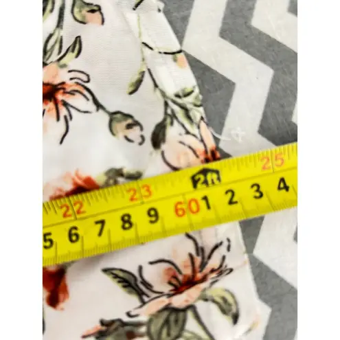 Ember Ivory Floral Ruffle Peplum Wrap Blouse Size M Size M