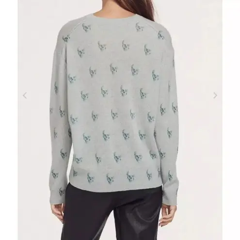 360 Cashmere NWT Saint Skull Print Crewneck Sweater Women’s Large Whimsigoth