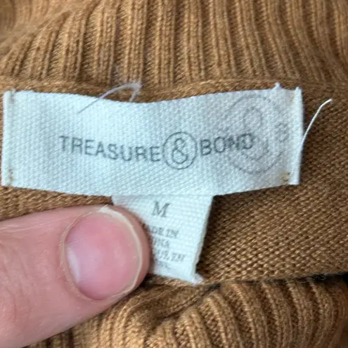 Treasure & Bond Treasure and bound brown turtle neck pullover viscose nylon sweater size medium