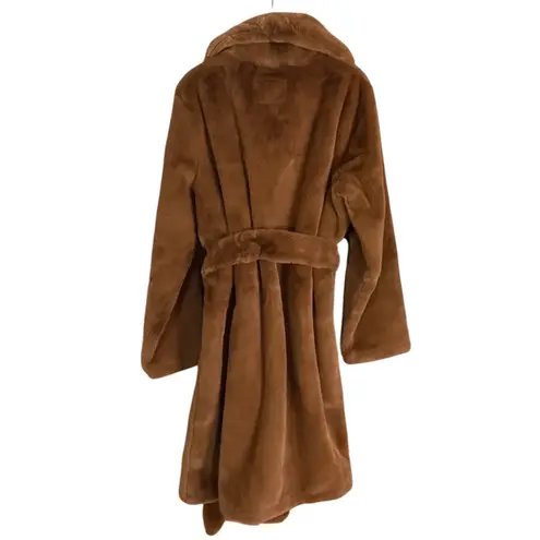 APPARIS Women's Faux Fur Vegan Belted Coat in Camel Size Large NWT MSRP $340 Brown