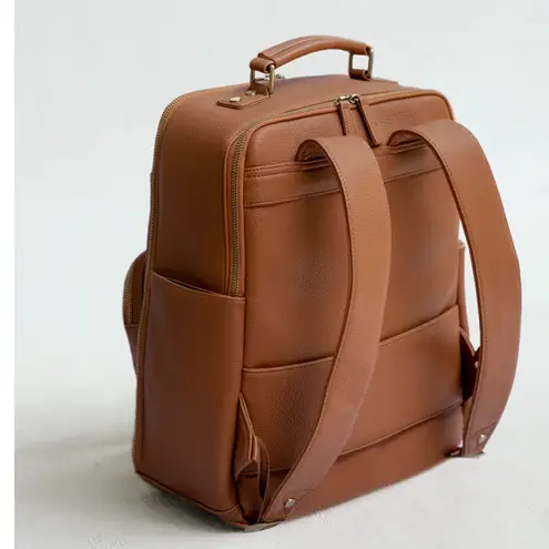 Elegant Tan Leather Women's Backpack