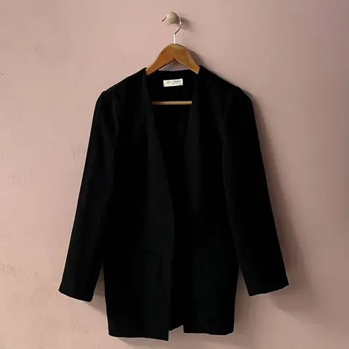 Sophie Rue Black Lightweight Open Front Blazer EUC Size M