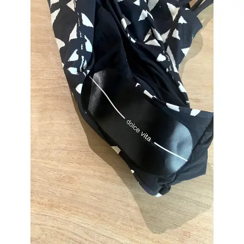DOLCE VITA Punk Zulu Black and White Print One Piece Swimsuit Small S Strappy