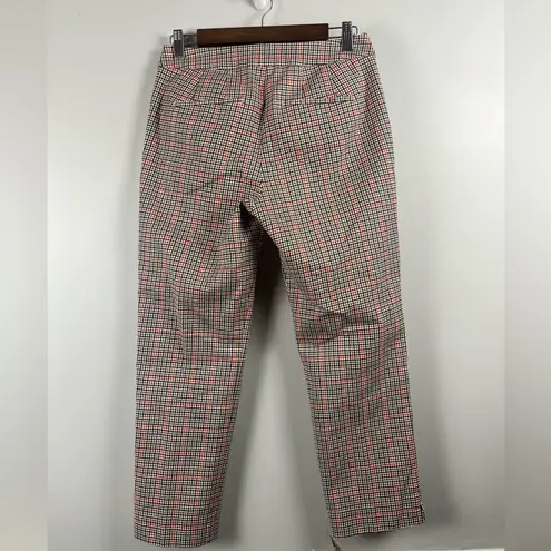 Boden 7/8 plaid orange brown pants size 6 petite