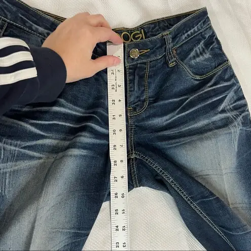 COOGI Dark Wash Bleach Whiskered Jeans