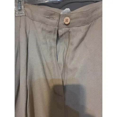 K.B.S. Tan Pleated Pants, Women's Size 8, High Waist Business Attire, Workwear Size M - Image 6